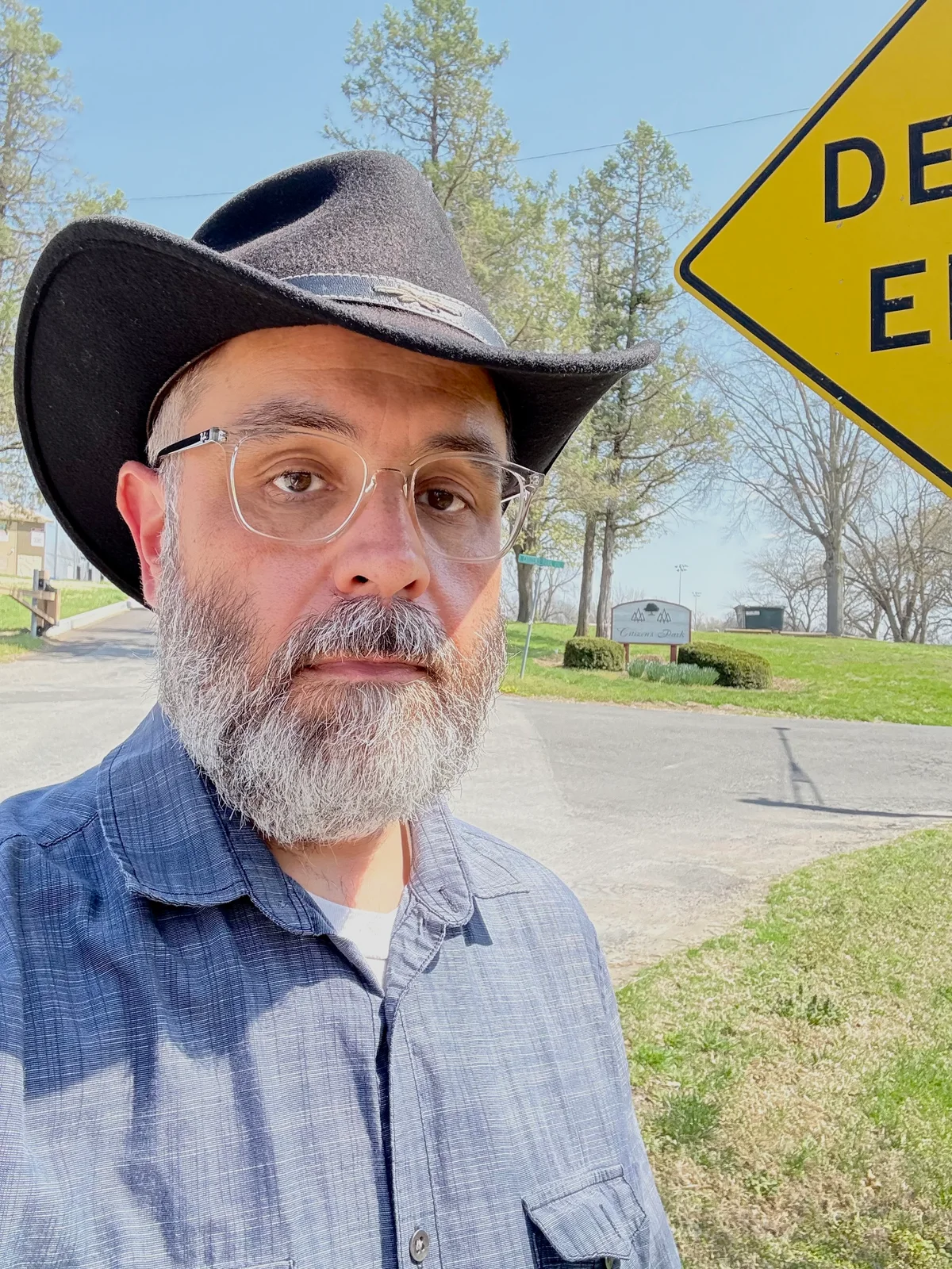 Me standing in front of the Citizens Park sign at the entrance.