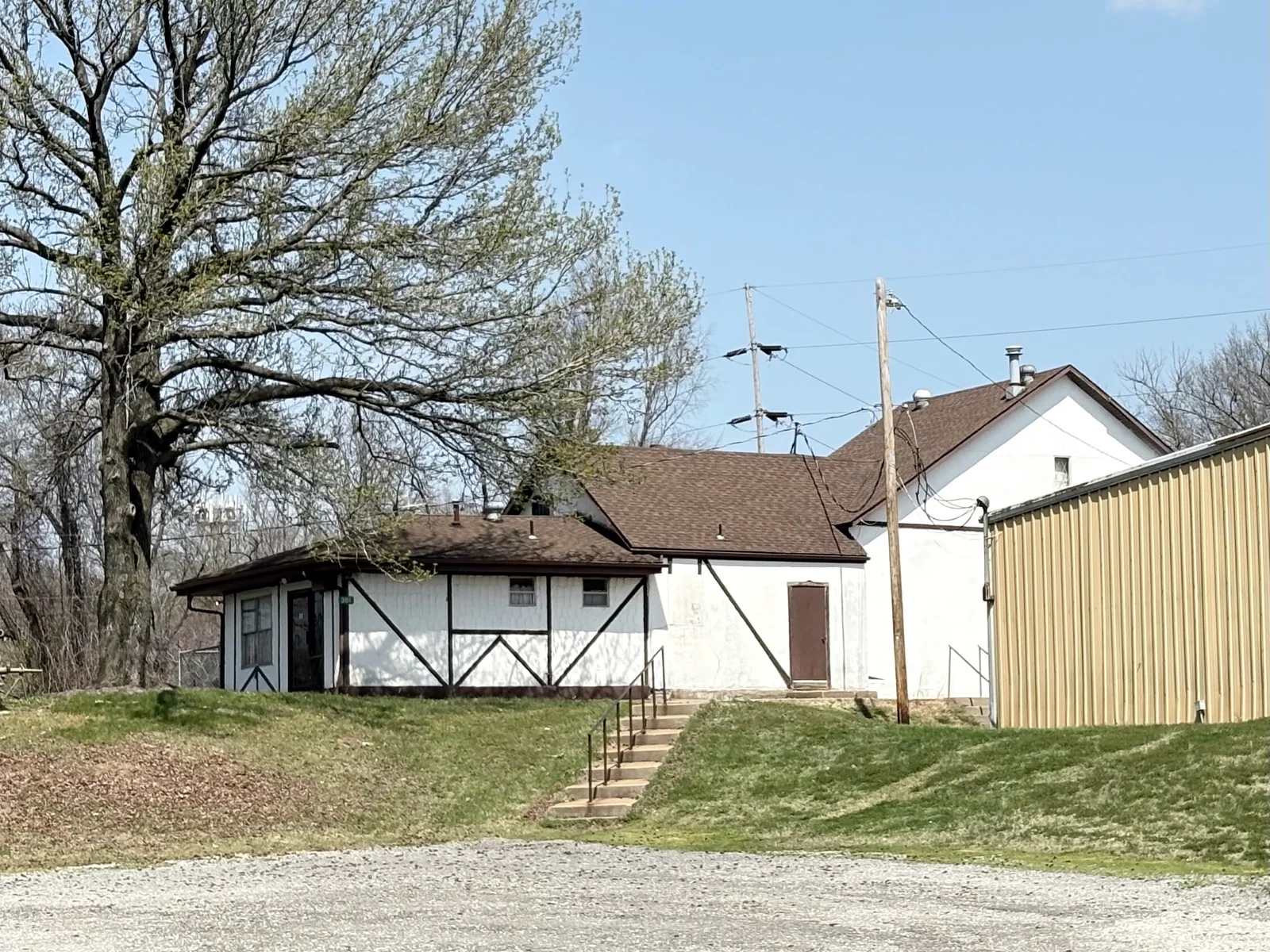 The front of the shack.