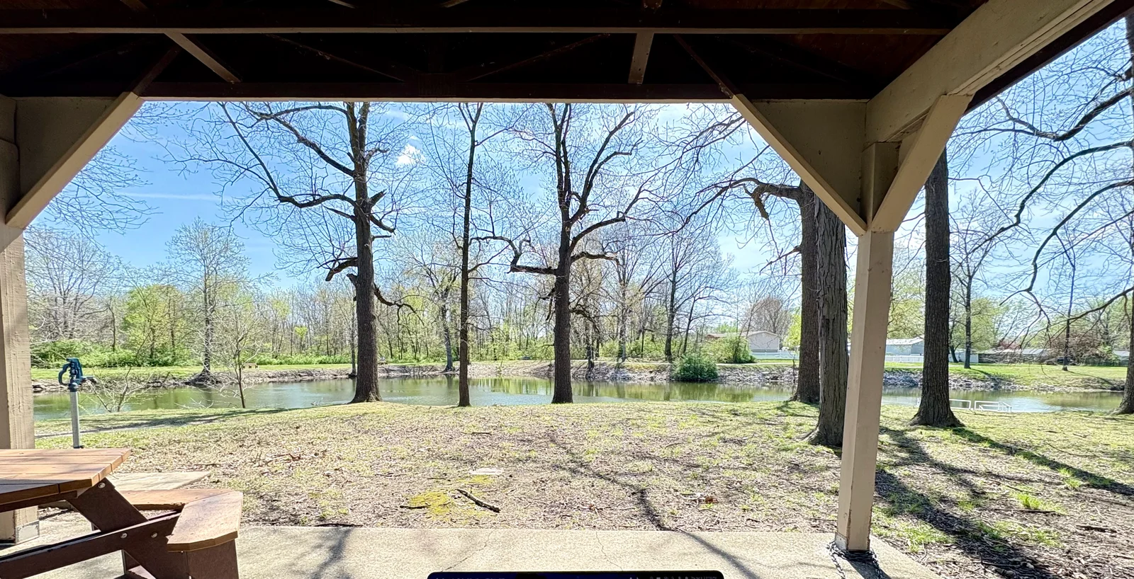 A view from the laptop toward the lake.